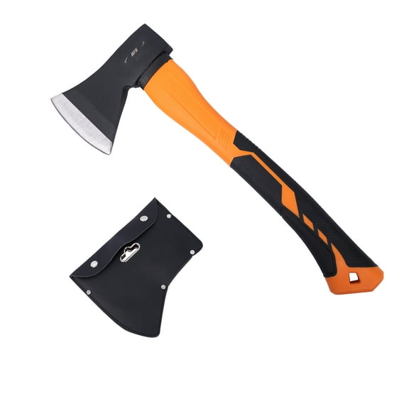 HFS(R) 14.5Inch Axe Hatchet with Fiberglass Handle 21oz/600g Head Weight Heat-Treated Blade, Anti-Slip Grip, Perfect for Camping, Hiking, Woodworking
