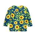 thumbnail image 5 of Cute Shirts for Girls Size 10-12 Summer 3/4 Sleeve Daisy Printed Tee Shirts Trendy Loose Comdy Girls Clothes Crew Neck Shirts Dark Blue 3-4 Years, 5 of 5