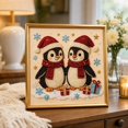 thumbnail image 4 of Christmas Diamond Art Kits for Adults, Golden Framed Pearl Bead Painting Kit, Winter Penguin Santa Hat Snowflake Gift Box Textured Sparkling Handmade Decor for Home Office Holiday Use, 4 of 7