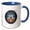 Blue/White, variant on 3drose, Oklahoma State. United States of America. Faux Postmark. Nice Gift, 11oz Two-tone Green Mug