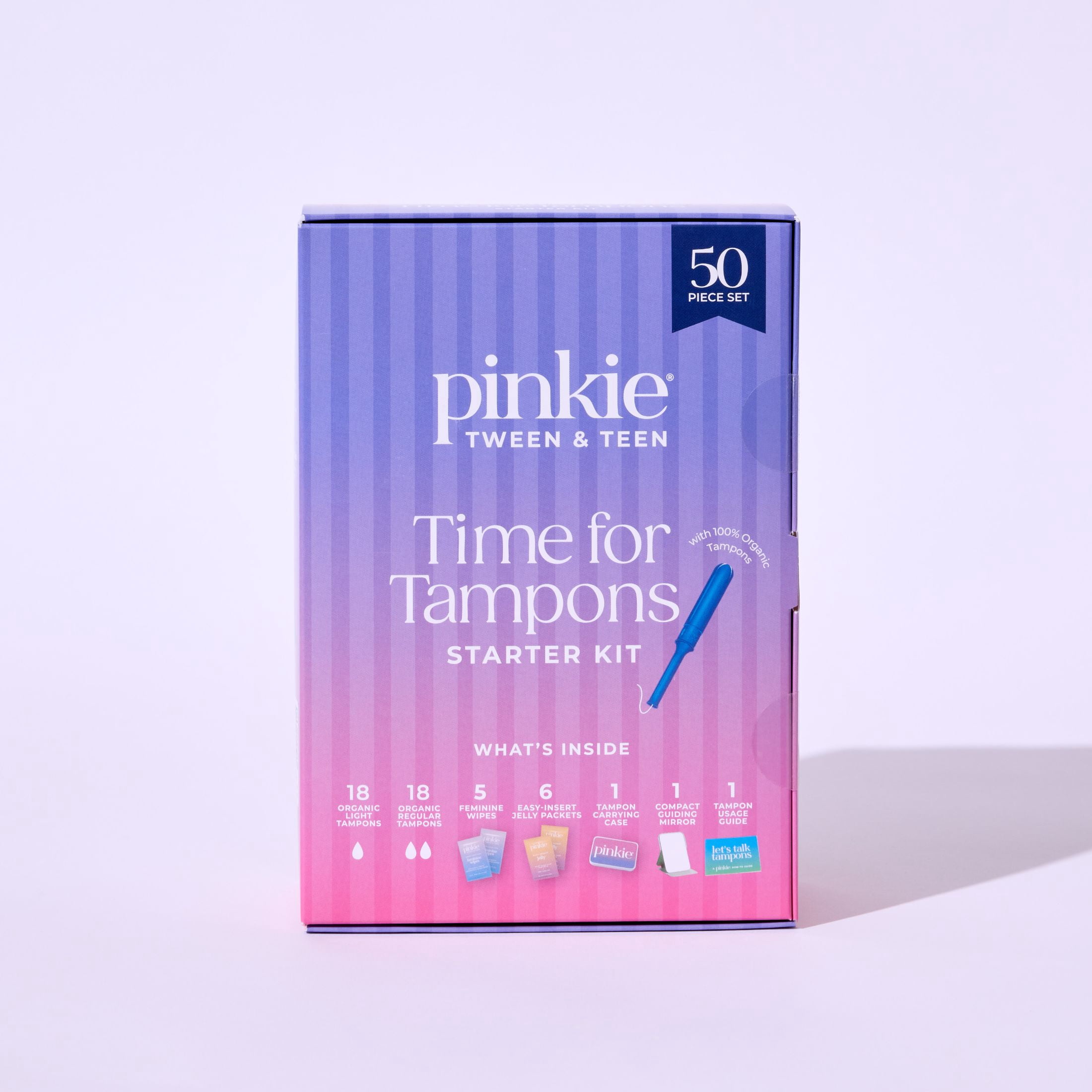Pinkie, Organic Cotton, Time for Tampons Starter Kit (50 Piece)