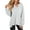 Light Gray, variant on Women's Plus Size V-Neck Pullover Pink Sweatshirt - Casual Oversized Long Sleeve Top, Solid, Spring/Autumn/Winter, S-2XL