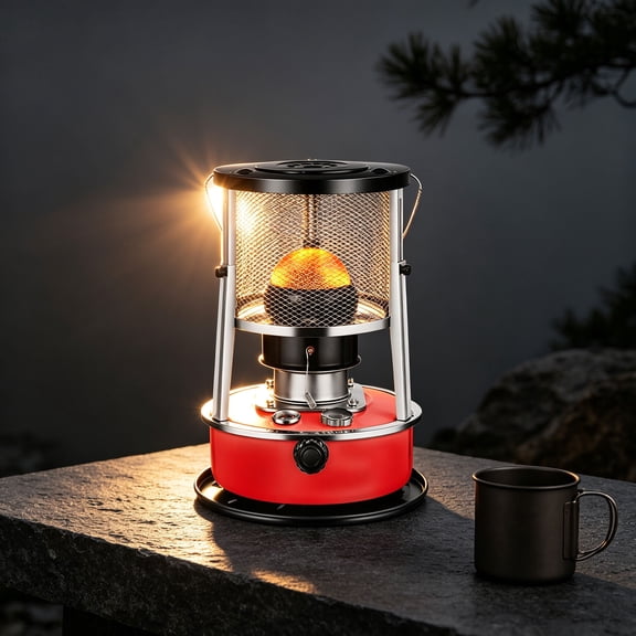 9000 BTUs Portable Kerosene Heater, Non-Electric Indoor Outdoor Heater, Kerosene Space Heater For Garage, Tent, Ice Fishing