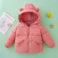 thumbnail image 6 of Otqutp Baby Warm Tops Kids Toddler Baby Girls Winter Warm Thick Solid Cotton Long Sleeve Padded Jacket Coat with Pocket 3-8 Years(Pink,5-6 Years), 6 of 9