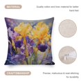 thumbnail image 4 of Decorative Throw Pillow Covers Spring Summer Flower Pillowcase Yellow And Purple Irises Throw Pillow Home Decor Throw Pillows Cover 20"x20", 4 of 7
