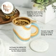 thumbnail image 2 of Pinky Up Everlee Ceramic Tea Cup with Infuser and Lid, Travel Tea Mug 12 oz, 2 of 6