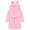 Pink, variant on Girls Hooded Flannel Bathrobe with Embroidered Cat Design, Soft Kids Robe, Pink Leopard, Size 10Y