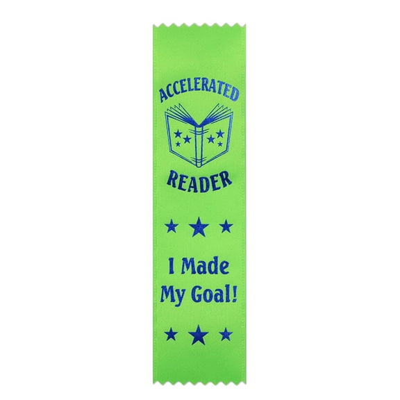 RibbonsNow Accelerated Reader Award Ribbons - 100 Flat Bookmark Style Ribbons (No Card & String)