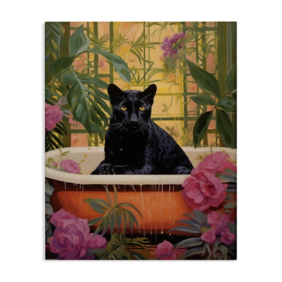 Stupell Industries Bohemian Lush Tropics Panther Bath Canvas Art, 16 x 20, by Heidi Kuntz