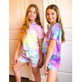 thumbnail image 5 of Arshiner Girls Summer Outfits 2 Piece Set Drop Shoulder Hooded Top and Elastic Waist Shorts Loose Fit, 5 of 6