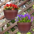 thumbnail image 6 of BUZIFU 2 Pcs Hanging Planters Wall Mounted Hanging Basket Fence Planter Hanging Plant Pots Plastic Flower Pot Container with Drainage and 4 Hooks for Balcony Fence Patio Planters, Indoor Outdoor, 6 of 8