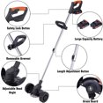 thumbnail image 4 of 24V Electric Cordless Yard Grass Trimmer Lawn Cutter Mower Weed Eater with Wheels & 2 Batteries, 4 of 10