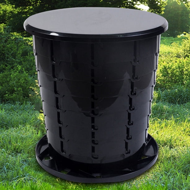 Baño Portátil Estructura de escamas de pescado para inodoro de viaje al aire libre para coche/viaje/exterior (negro)