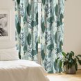 thumbnail image 2 of Ambesonne Tropical Curtains, Exotic Simplistic Flora, Pair of 28"x84", Hunter Green and Blue Grey, 2 of 5