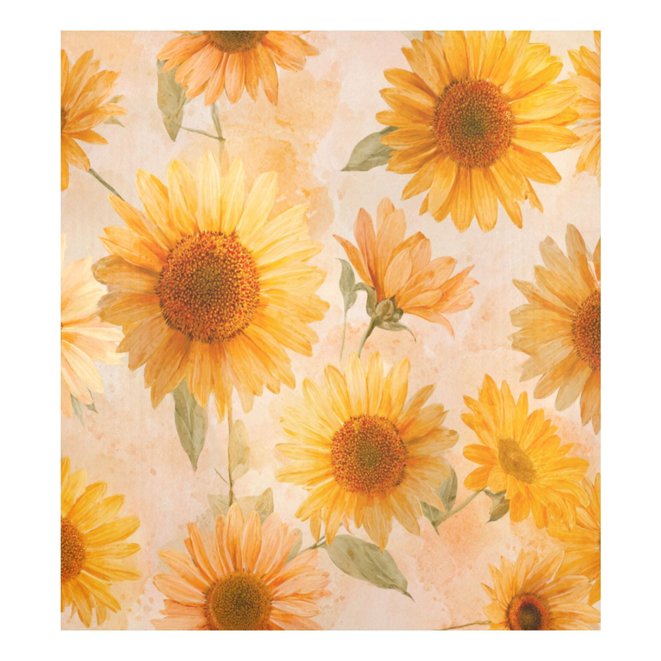 Dishwasher Magnetic Refrigerator Magnet Cover Sticker Home Decorative 23"x26" Pastel-toned Sunflowers Pattern