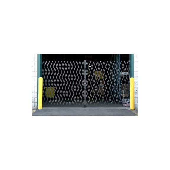 Global Industrial 241689 Double Folding Security Gate, Gray - 10 x 5 ft.