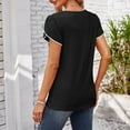 thumbnail image 4 of Women's T-Shirts Crew Neck Petal Sleeve Casual Loose Fit T Shirt Summer Blouse for Everyday Wear & Stylish Comfort, 4 of 4