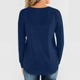 thumbnail image 4 of ABATAB Womens Long Sleeve Henley Shirts Classic V Neck Casual Button down Tunic Tops Loose Fit Fall Dressy Tee Clothes(XX-Large,Navy), 4 of 4