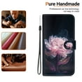thumbnail image 2 of ELEHOLD Flip Wallet Case for Samsung Galaxy S22 Ultra Case with Beautiful Flower Butterfly Pattern Card Slots Holders Kickstand Function Magnetic Clasp Leather Shockproof Case with Wrist Lanyard,F, 2 of 7