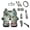 Hawaiian Flower Coconut Tree, variant on Psesaysky 14 Piece Black Cat Car Seat Cover Full Set Universal Lightning Auto Interior with Steering Wheel Cover Seats Belt Pads Gear Shift Handbrake Cover Keychain Car Accessory Cup Mats
