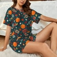 thumbnail image 6 of Bixox Women's Autumn with Pumpkins Printed Pajama Set 2 Piece Lounge Set Top and Shorts Soft Pajamas, Shorts with Pockets, 6 of 7
