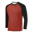 thumbnail image 2 of Kctiaxy Mens Long Sleeve Shirt Round Neck Causal Raglan Blouse Tops Solid Color Breathable Fitness Sports Running Shirts Workout Tee Tops, 2 of 3