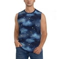 thumbnail image 2 of Lsque Starry Sky Print Men's Cotton Blend Sleeveless Muscle Shirts (S-3XL)- Moisture Wicking, Odor Protection, UPF 30+,Large, 2 of 8