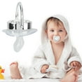 thumbnail image 1 of Silicone Baby Pacifier Silver A-Z Letters Safe BPA Free One Piece Seamless Pacifier with Lid for Infant 6-18 Months, 1 of 7