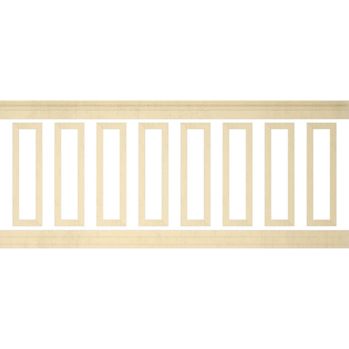 Ekena millwork 94 1/2"L (Adjustable 40"H to 44"H) Ashford Square Panel Traditional Wainscot Paneling Kit