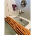 thumbnail image 2 of Stumps Custom Wood Relax in Style with our Zebra Wood Bathtub Tray - the Perfect Bath Caddy for Ultimate Luxury 33-34 Inches Length x 6-9 Inches Width Couples Wine Slots, 2 of 4