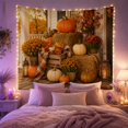 thumbnail image 2 of Rich Harvest Wooden with Porch Harvest Toned Pumpkin Resting, Mystical Fantasy for Space Lovers, Galaxy Room Decor, Halloween Gift, Tapestry Wall Hanging for Bedroom and Dorm, 2 of 7