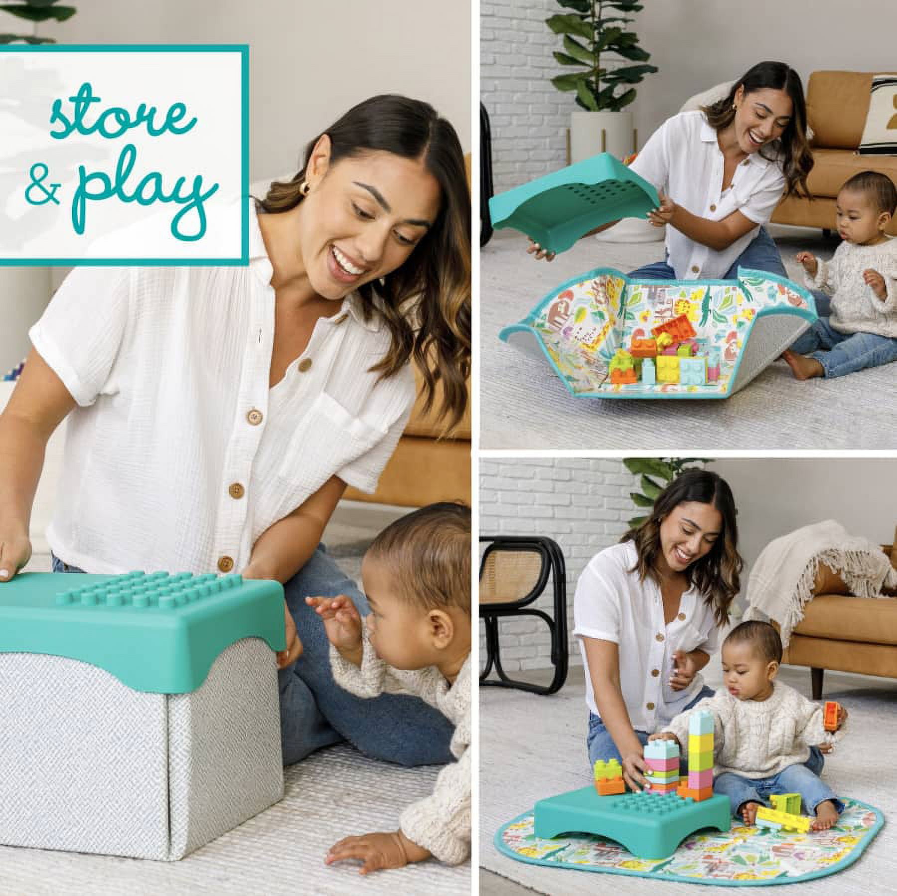 Infantino Super Soft 1st Building Blocks Activity Station, Multicolor