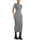 thumbnail image 3 of Txlixc Vestido de punto largo, cuello alto de manga corta Txlixc  moda, 3 of 5