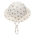 thumbnail image 3 of Inevnen Baby Bucket Hat Sun Protection Infant Wide Brim Fisherman Floppy Hat Floral with Chin Strap, 3 of 9