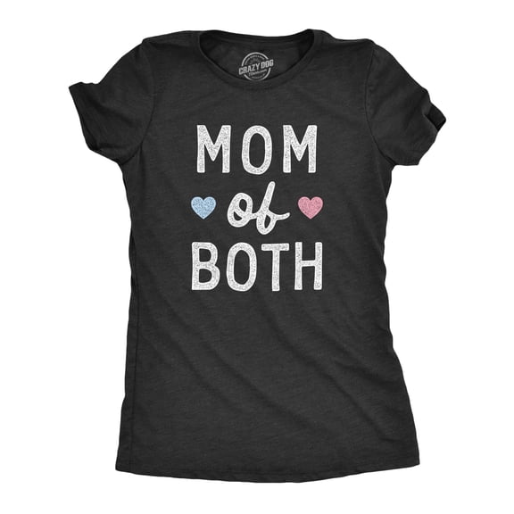 Womens Mom Of Both T Shirt Funny Cute Mother's Day Son and Daughter Tee for Laides Womens Graphic Tees