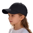 thumbnail image 3 of Bobifish Boys Girls Baseball Cap Curved Brim Classic Plain Breathable Kids Sun Protection Cap, 3 of 3