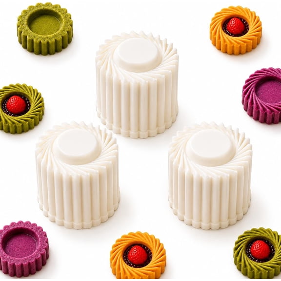 Creative Double-Ended Pastry Mold, 2-in-1 Double Sided Pastry & Mooncakes Mold, Detachable ABS Moon Cake Mold Press, Easy Cleaning, Household Pastry DIY for Family Baking, 3 Pcs