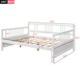 thumbnail image 5 of Modern Daybed Frame, Full Daybed with Wood Slats Support, Home Full Size Sofa Bed for Bedroom, Living Room, Space Saving Platform Bed, No Box Spring Needed, White, D1519, 5 of 9