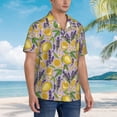 thumbnail image 3 of Fotbe Lavender Flowers Camisa Hawaiana para Hombre Unisex – Camisa Casual de Verano con Botones de Manga Corta de Algodón y Lino,Medium, 3 of 7