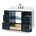 thumbnail image 5 of Ariel Kelly 48 Inch Single Oval Sink Bathroom Vanity With Carrara White Quartz Countertop 1.5 Inch Edge In Midnight Blue, 5 of 12