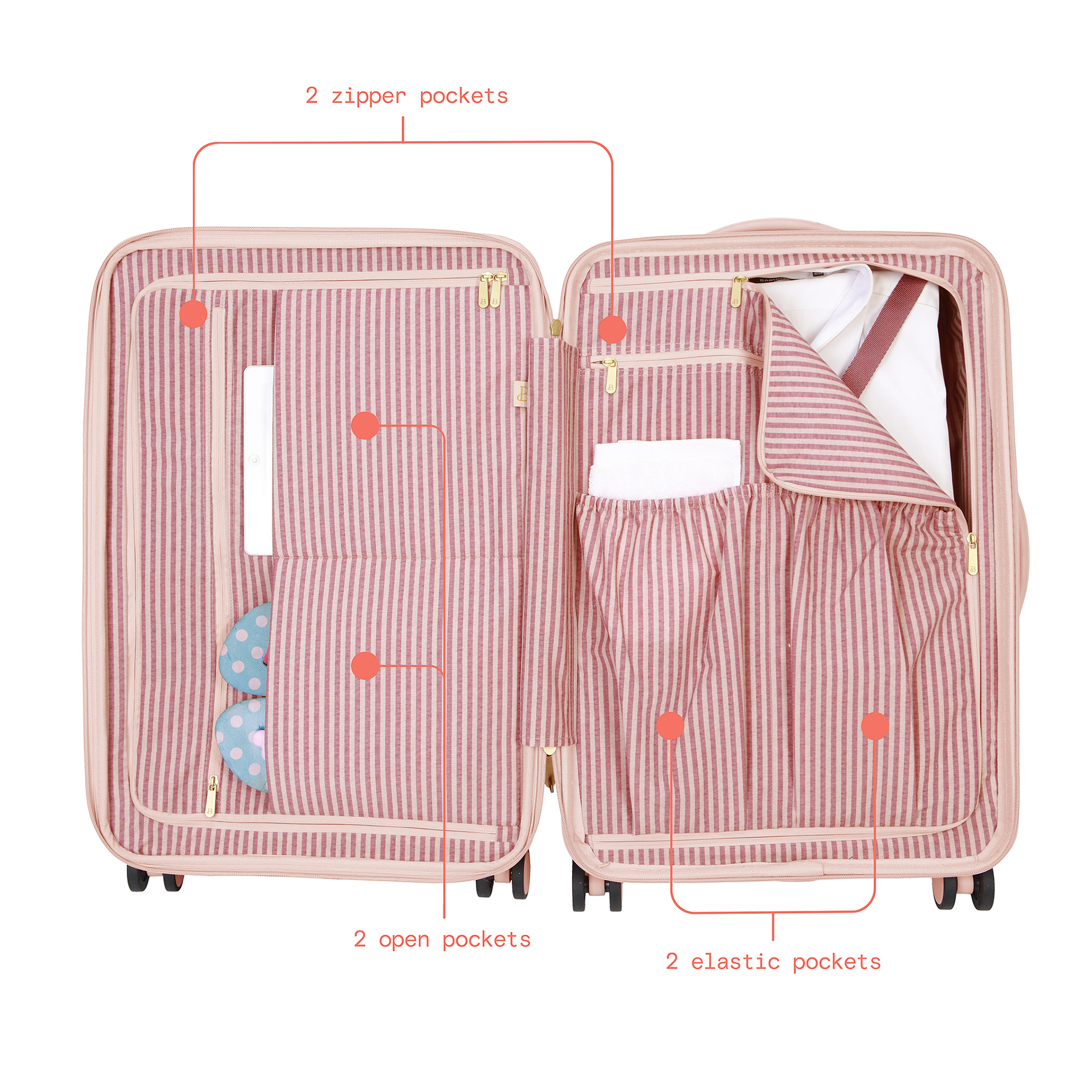 Beautiful 28-Inch Checked Hardside Luggage, Rose Pink photo 6