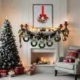 thumbnail image 3 of 1 Pcs Christmas Kitchen Cabinet Wreaths with Ribbon Bows for Front Door Chair Wall, 3 of 8