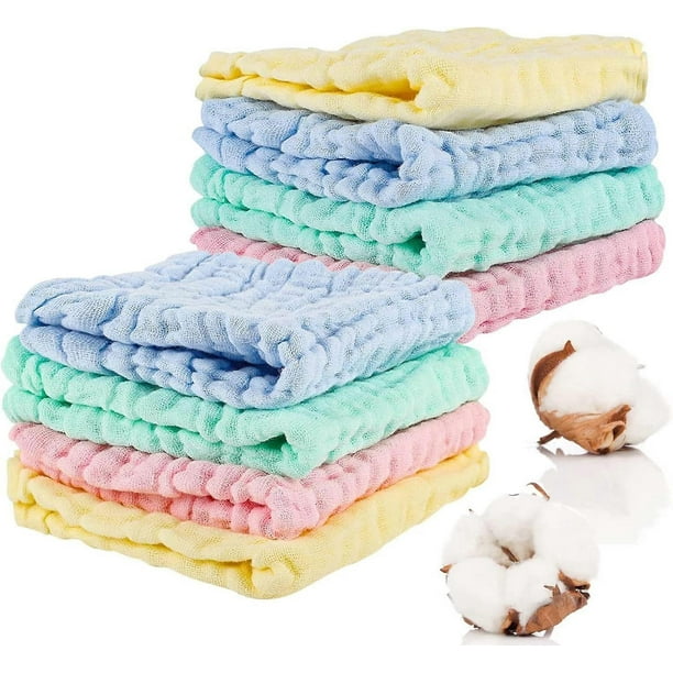 8-pack baby muslin cloths, muslin square soft burp cloths newborn washcloths baby washcloths