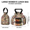 thumbnail image 5 of Pioneer Flower Floral Print Pattern Drawstring Lunch Bag Women - Drawstring Lunch Bag Insulated for Work Office - Stain-Resistant Large Lunchbags for Women with Multi-Pockets, 5 of 6