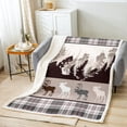 thumbnail image 2 of Elk Deer Blanket Checkered Buffalo Plaid Throw Blanket 30"x40",Christmas Moose Reindeer Fleece Blanket Rustic Pine Trees Woodland Animals Blankets,Grid Lattice Farmhouse Decor, 2 of 6