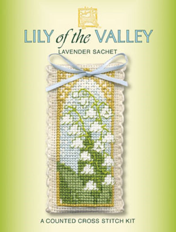 Textile Heritage Lavender Sachet Counted Cross Stitch Kit Lily of the Valley 