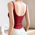 thumbnail image 6 of Levmjia Women Sports Cami Top Soft Breathable Solid Color Removable Chest Pads Adjustable Thin Straps Slim Fit Yoga Fitness Daily Summer Outdoor Outfits, 6 of 9