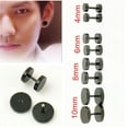 1Pair/2PCS Men Women Black Stud Earrings Stainless Steel Earrings Jewelries