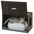 thumbnail image 4 of PEQULTI Rattan Cat Litter Box Enclosure Pet House with Taller Doorway for Large Cats Indoor Brown, 4 of 13