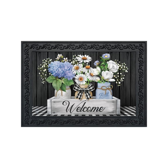Briarwood Lane Doormat 30x18 Indoor Outdoor Crated Mason Jars Spring For Spring Doormat